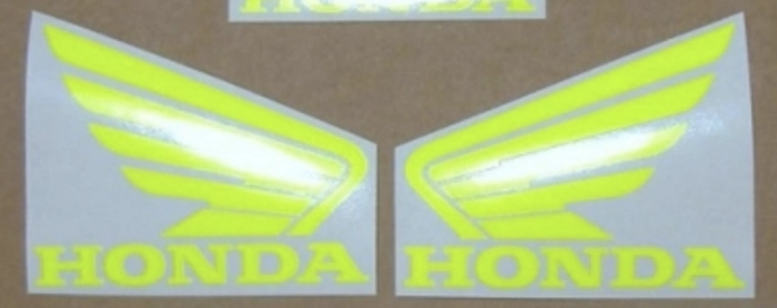 Honda Wings Logo / Aufkleber 85 x 70 mm Neongelb